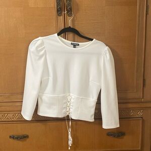 White long sleeve dress top